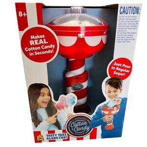 NIB 1-Minute Cotton Candy Maker Big Time Tasty Take Along Fun Red White